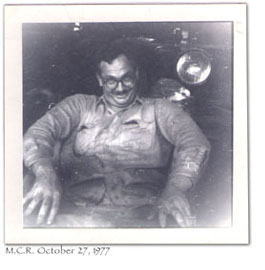 Michael C. Rubel relaxing in front of the 1925 Chevrolet 1-ton after a morning of hauling rocks. Photo by Scott Rubel.