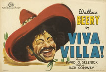 Viva Villa movie poster with Wallace Beery.